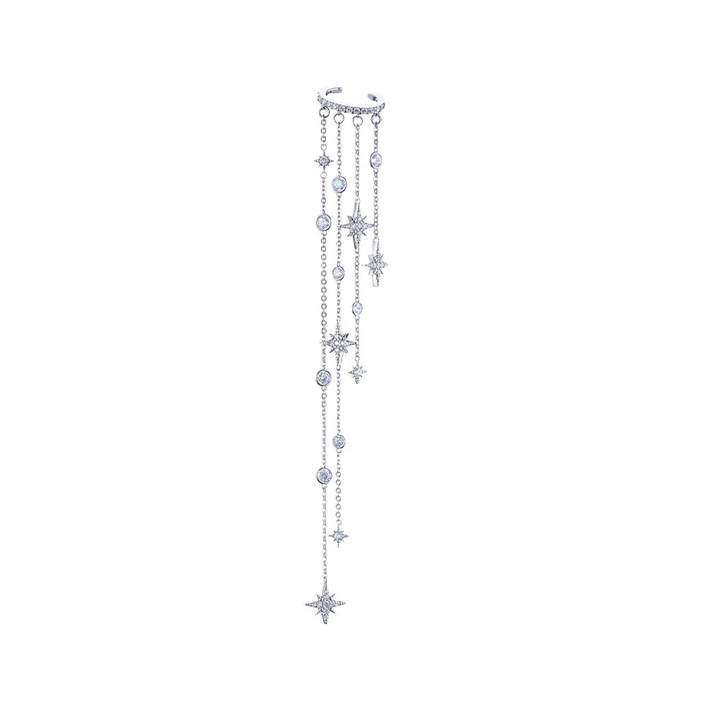 Starfall Crystal Chain Ear Cuff