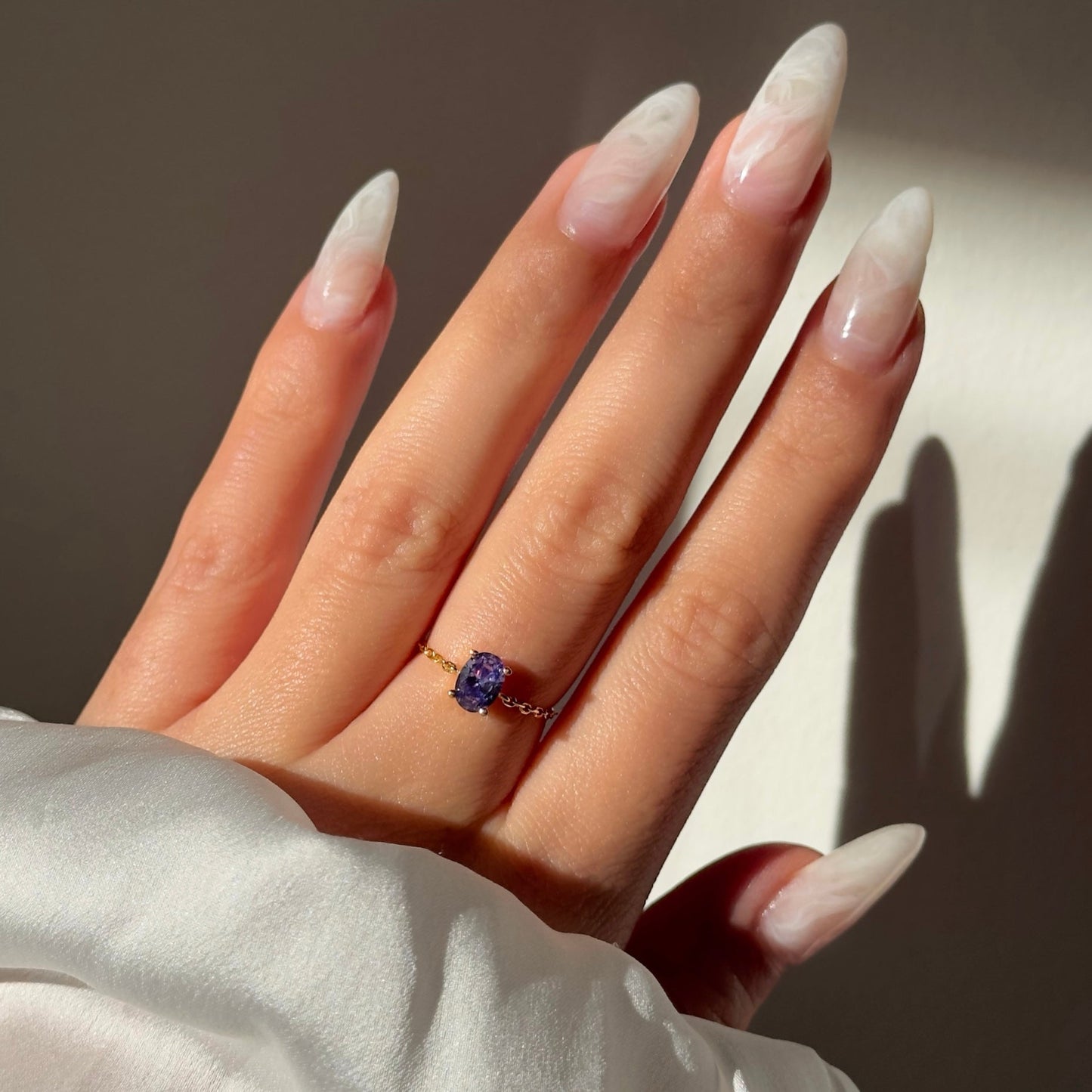 Tanzanite Gold Self-Love Chain Ring