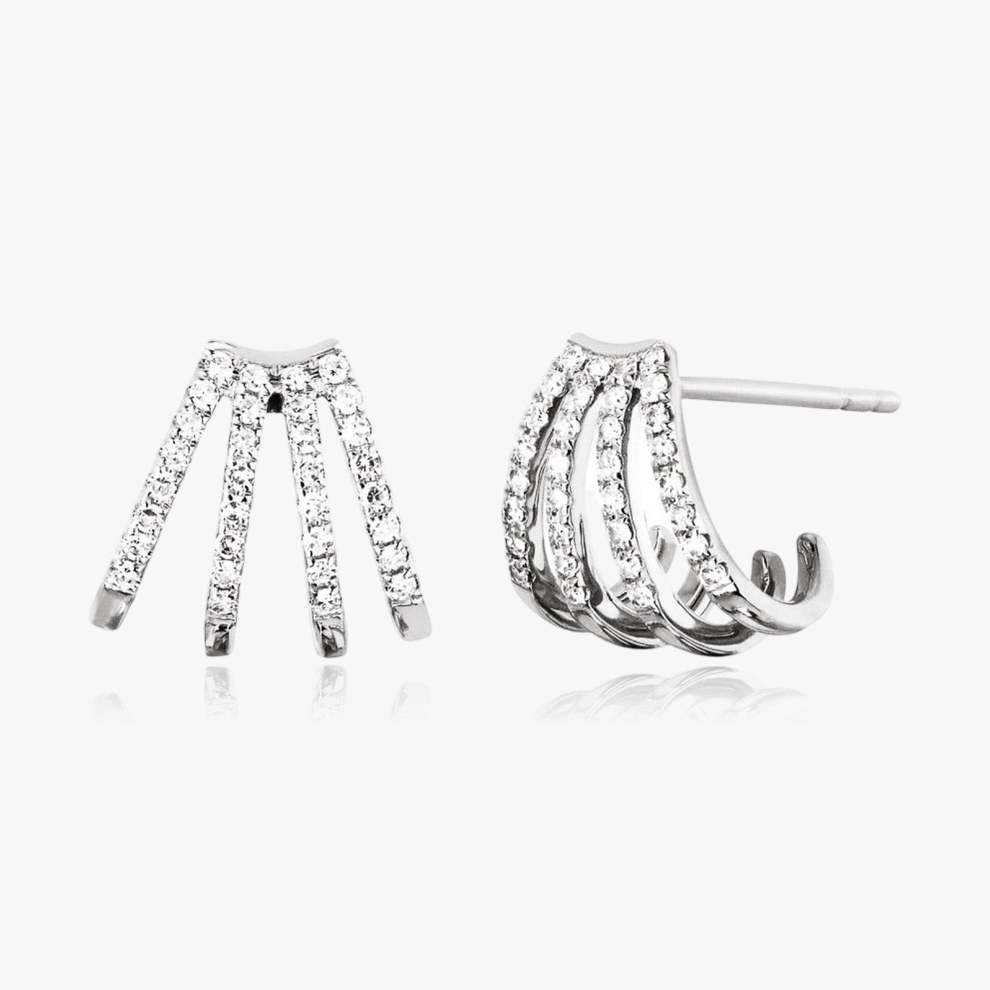 Multi Hoop Pavé Huggie Ohrringe