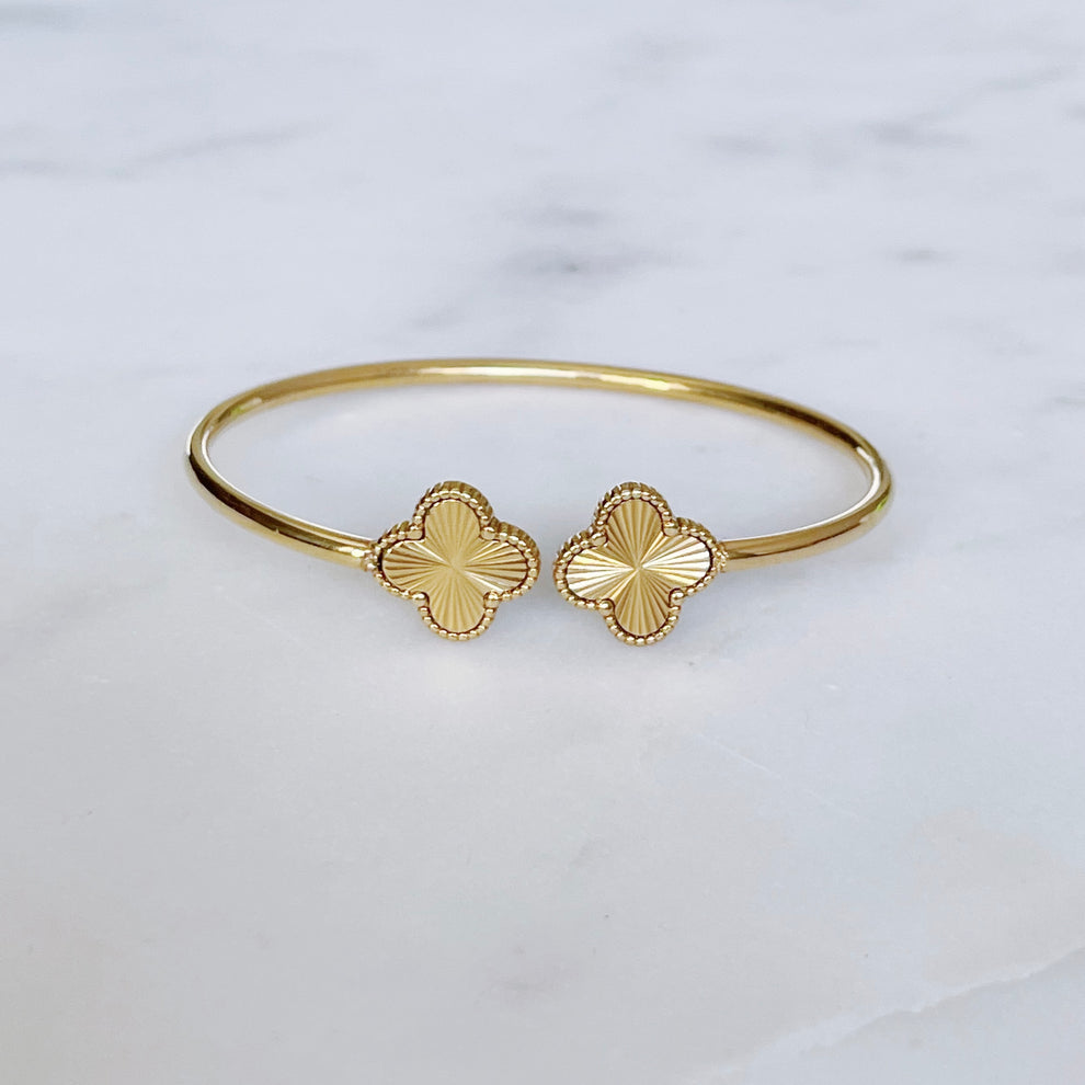 Blumen Wickelarmband – Wasserfester Armreif in Gold oder Silber