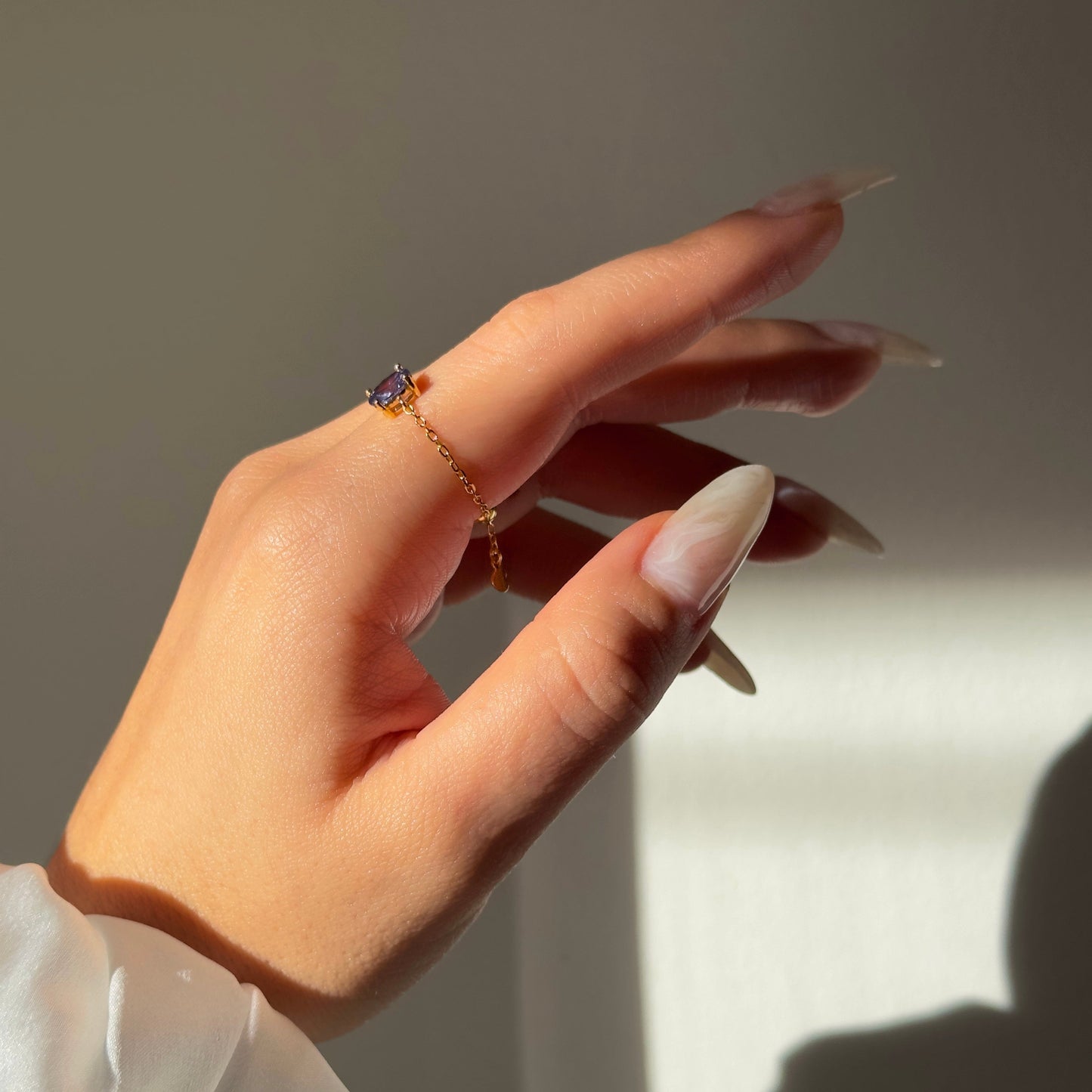 Tanzanite Gold Self-Love Chain Ring