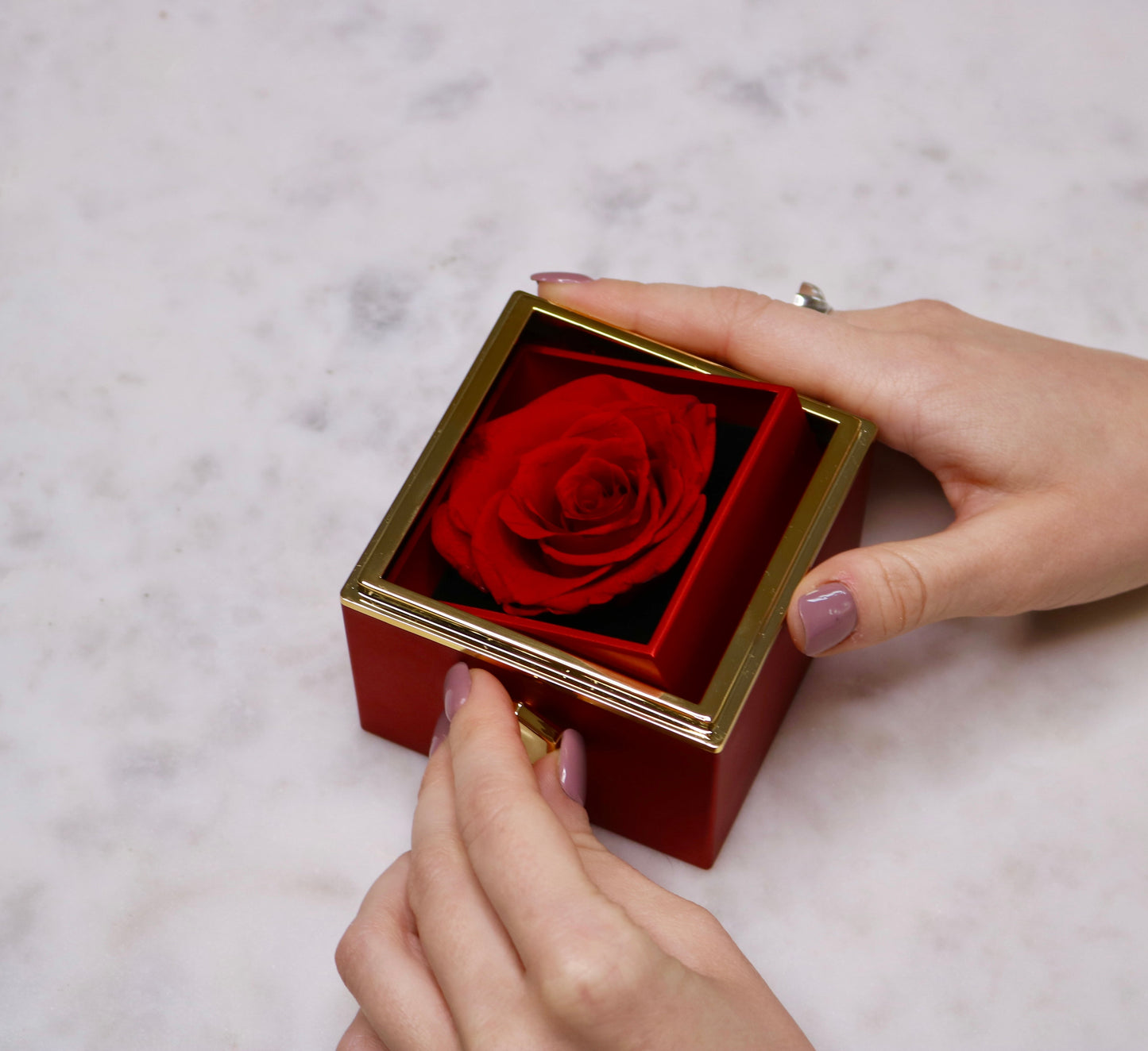 Eternal Rose With Custom Engraved Necklace