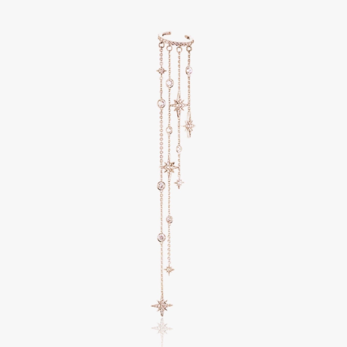 Starfall Crystal Chain Ear Cuff