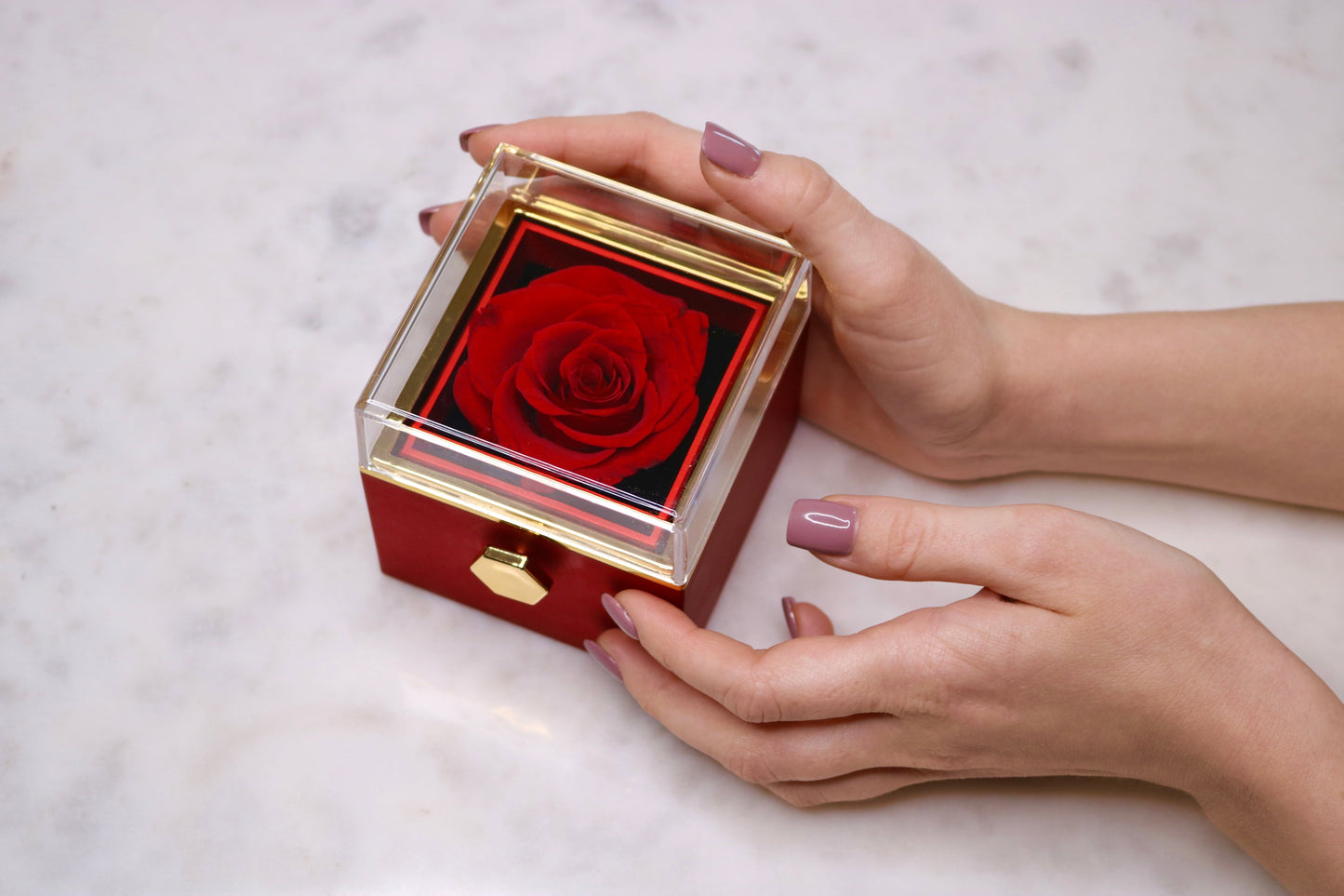 Eternal Rose With Custom Engraved Necklace