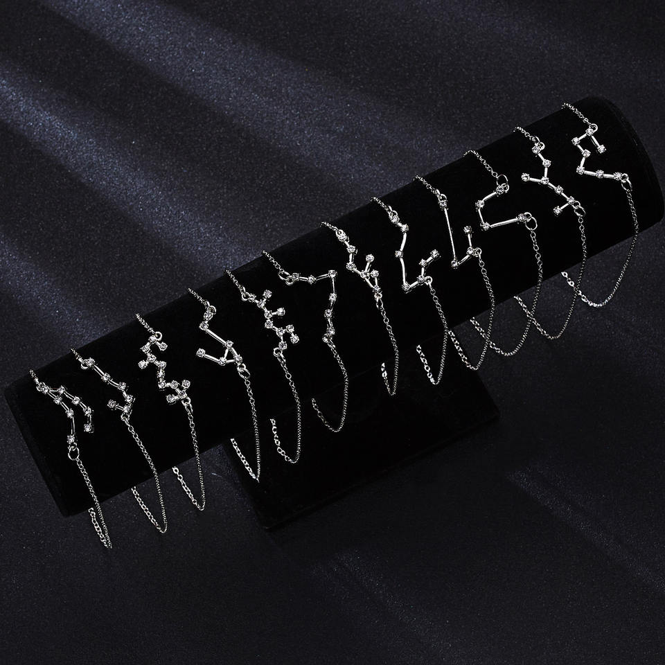 Zodiac Constellation Jewelry Set in Sterling Silver | Earrings + Necklace