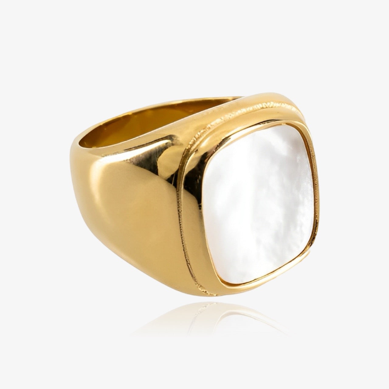 Bague coquillage en perles épaisses