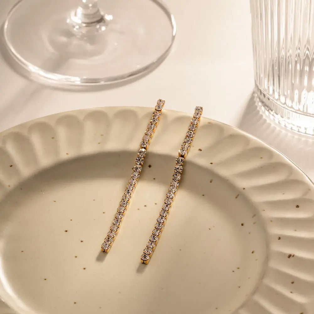 Close-up of shimmering crystal tassels