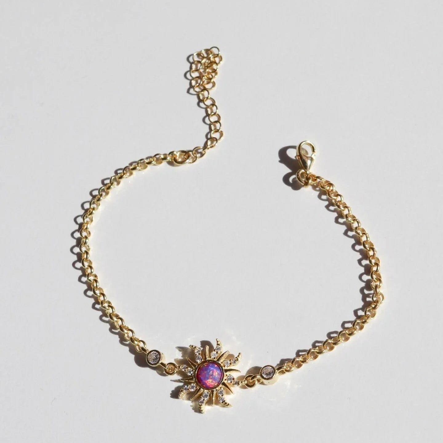 Adjustable sterling silver opal bracelet inspired by Rapunzel