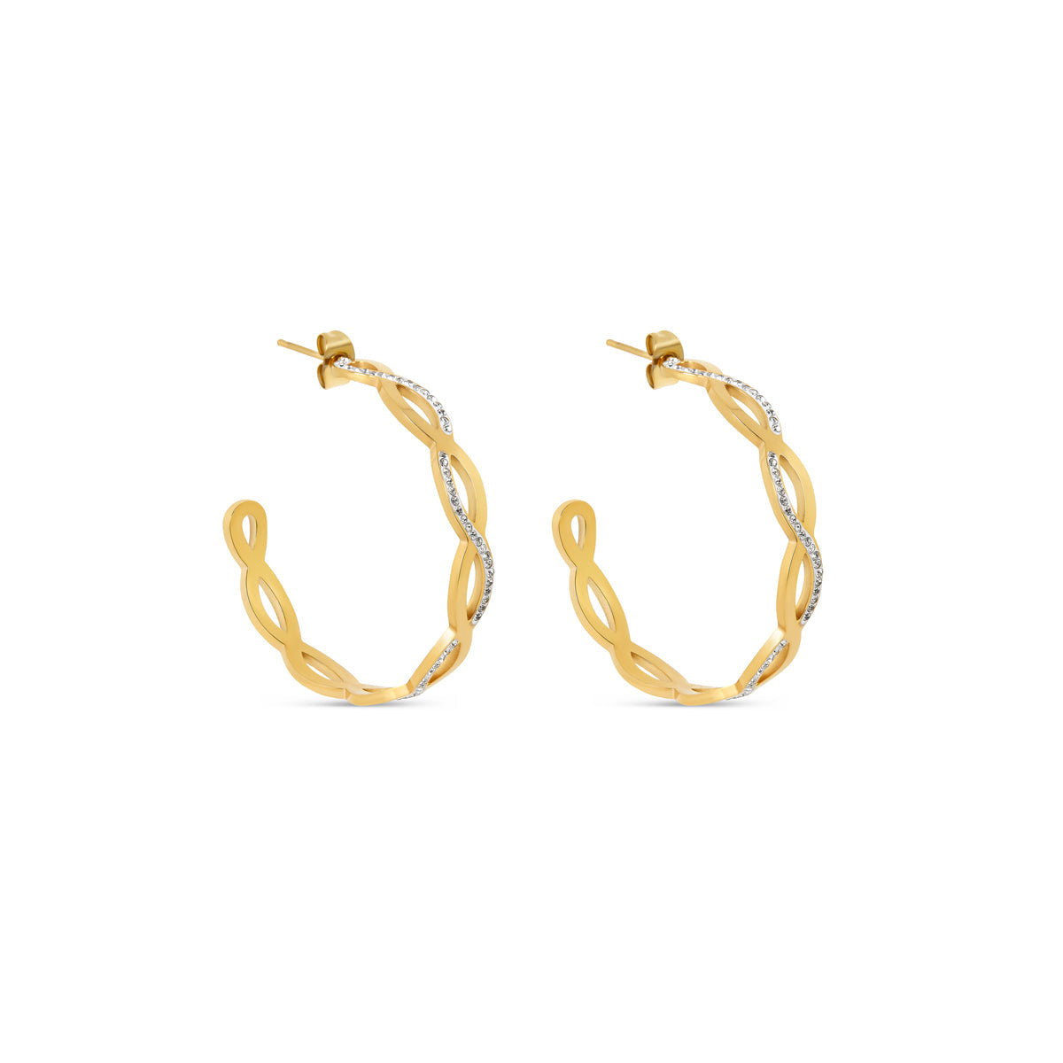 Amelia Interlace Creolen Gold – Vorderansicht
