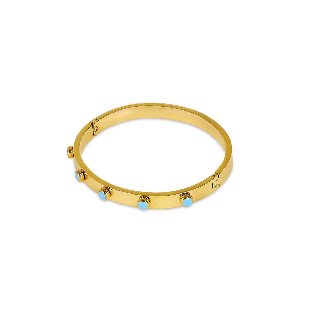 Aqua Stein Armreif Gold – Vorderansicht
