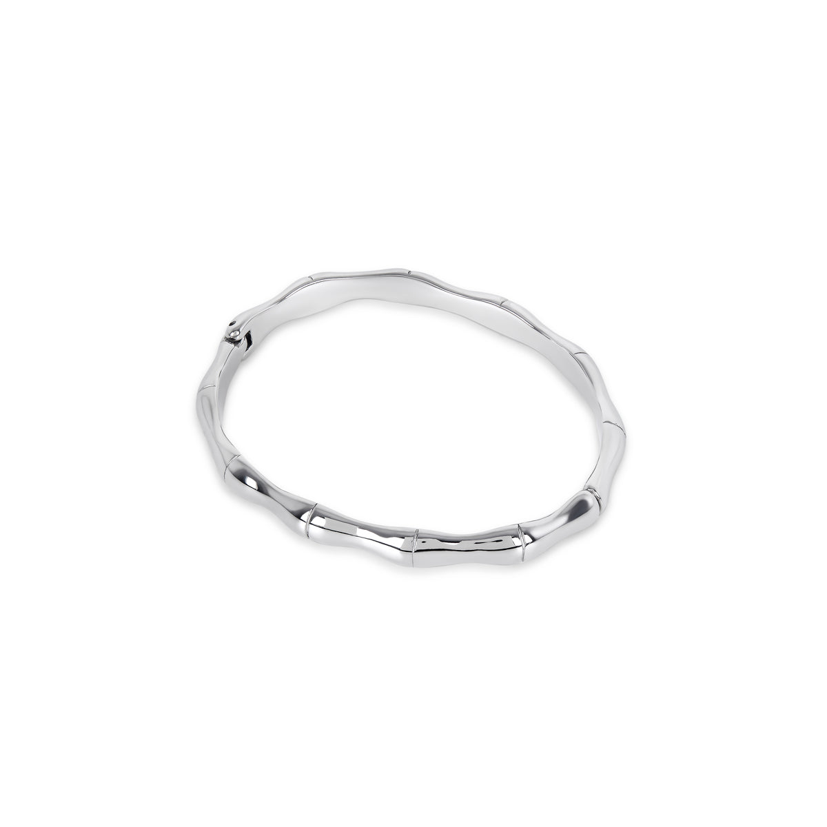 Bambus Armreif Silber – Vorderansicht
