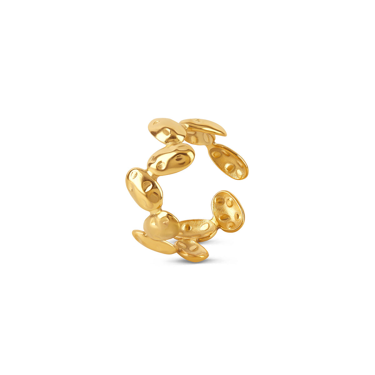 Blütenblatt Punkt Ring Gold – Vorderansicht