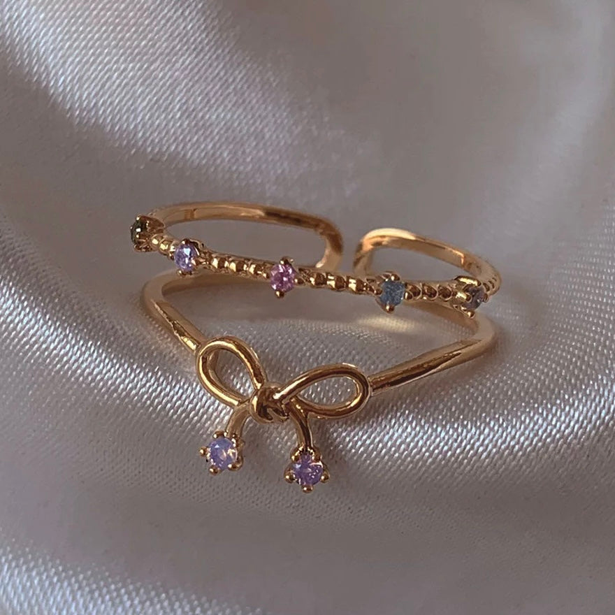 Dainty bow ring in elegant gift box