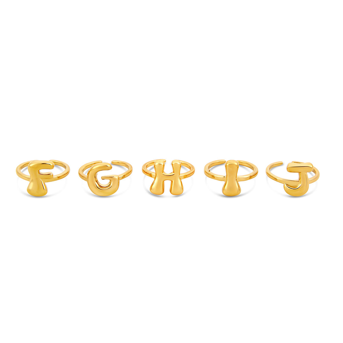 Detailaufnahme des Bubble Initial Rings Gold