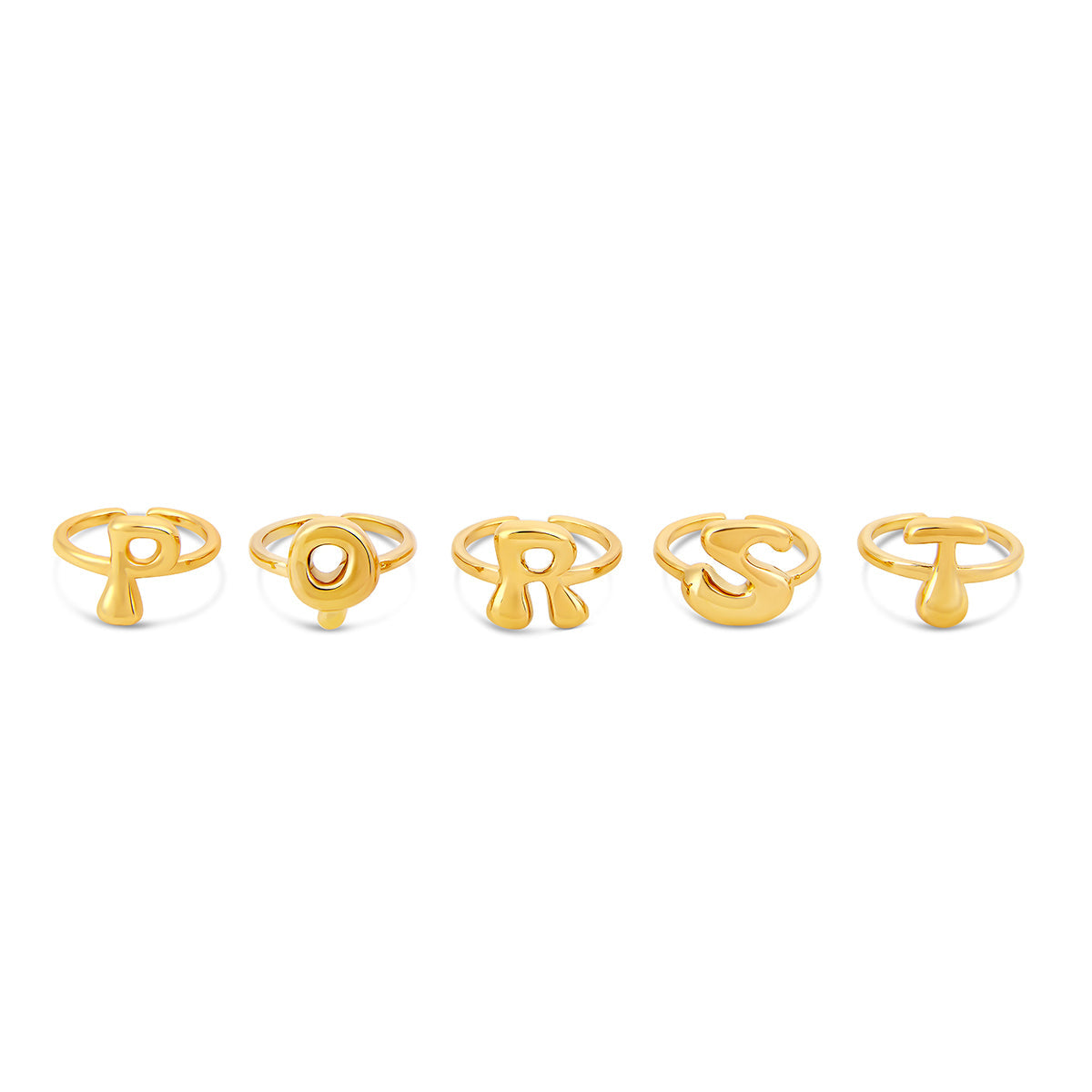 Bubble Initial Ring Gold in Geschenkbox