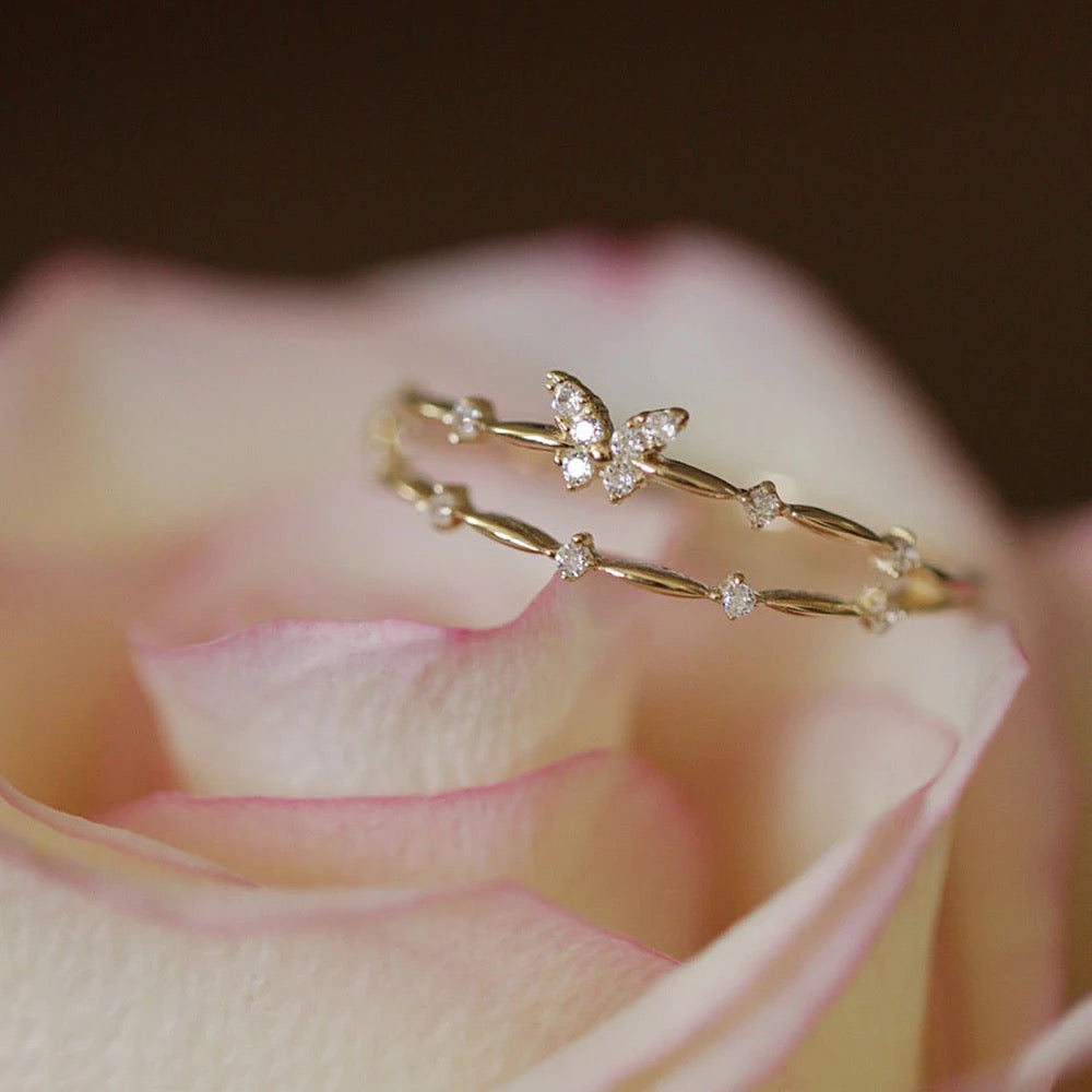 Butterfly ring in elegant gift packaging