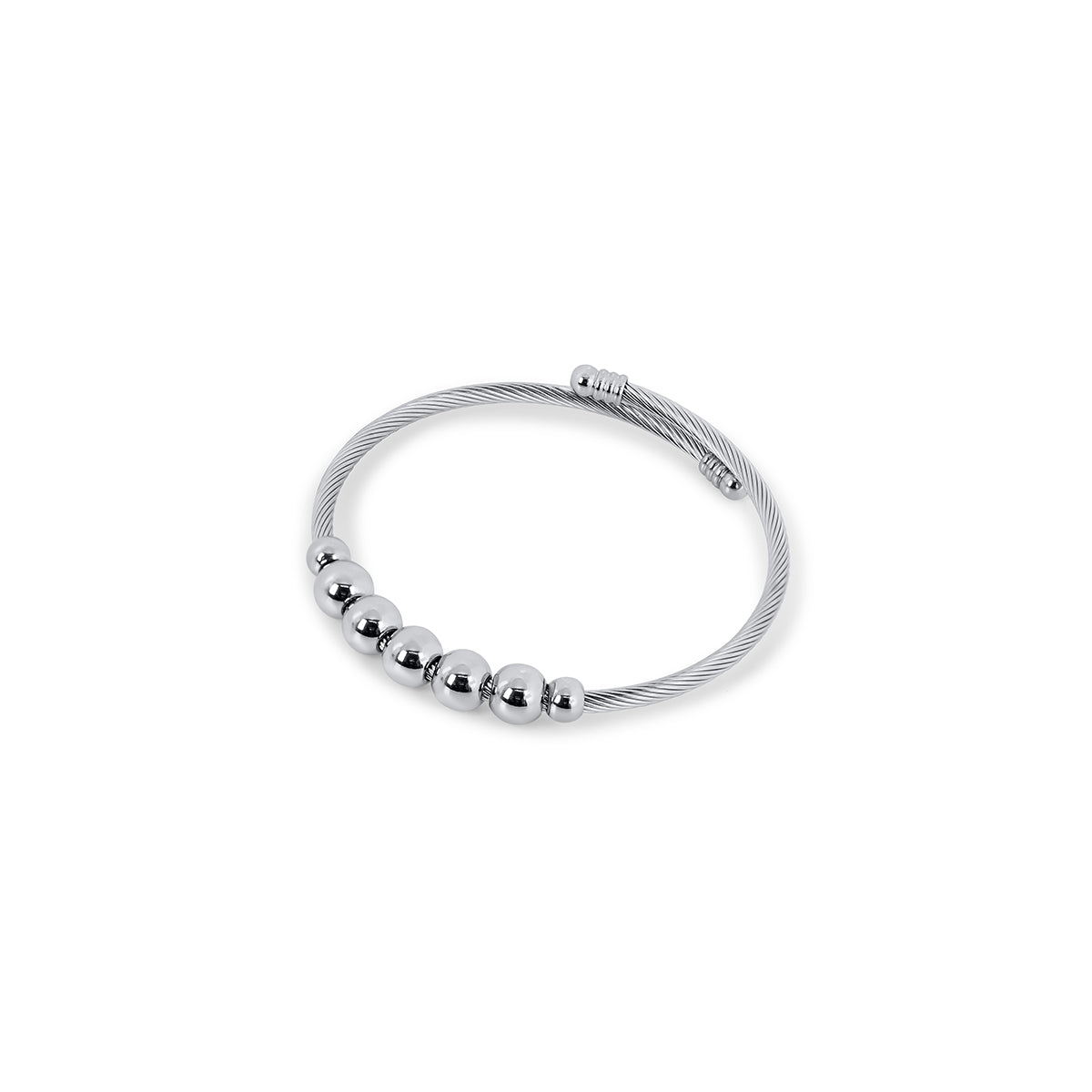 Calma Fidget Armreif Silber – Vorderansicht