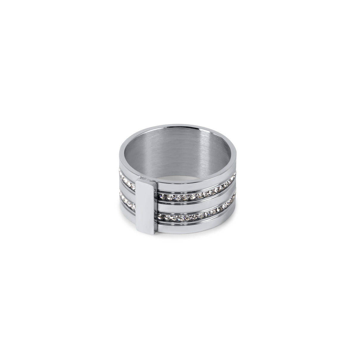 Caviar Stapelring Silber – Vorderansicht