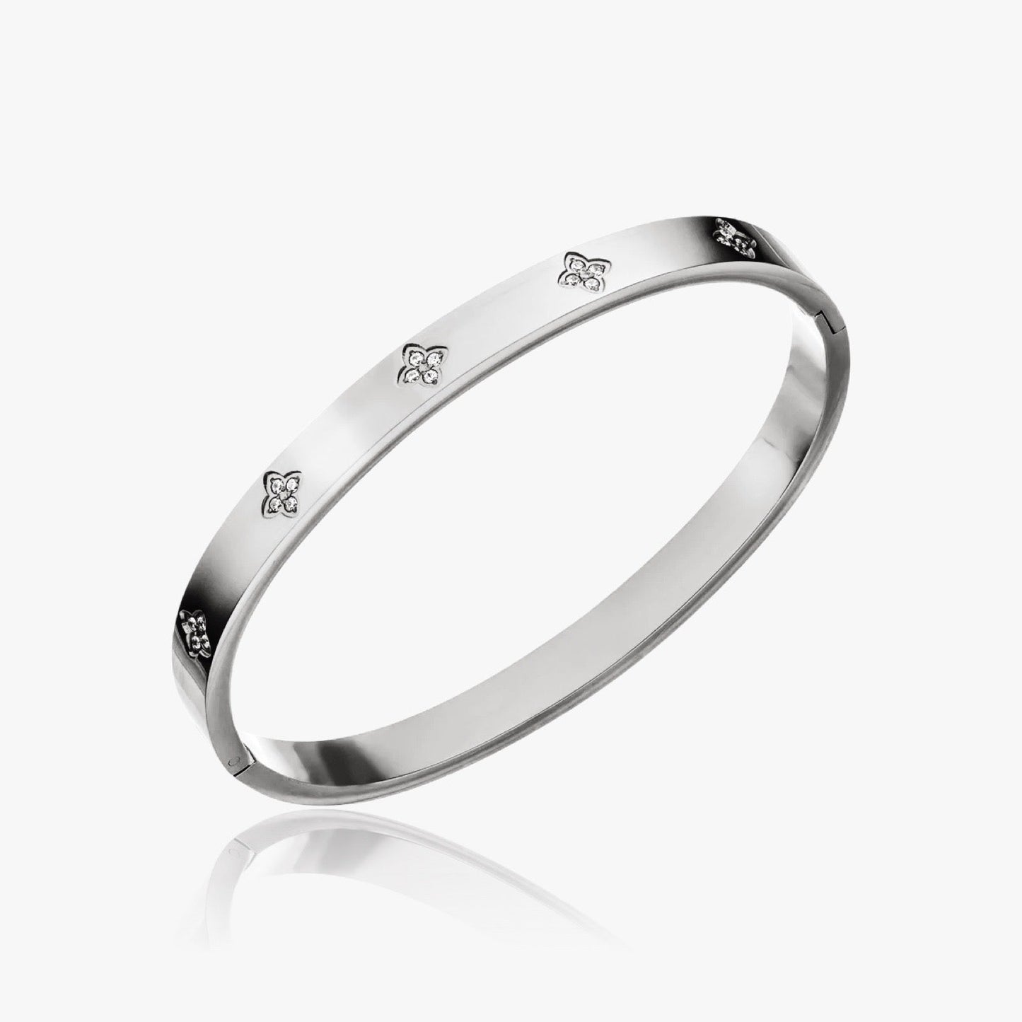Celestial bangle bracelet with star crystals in gift box