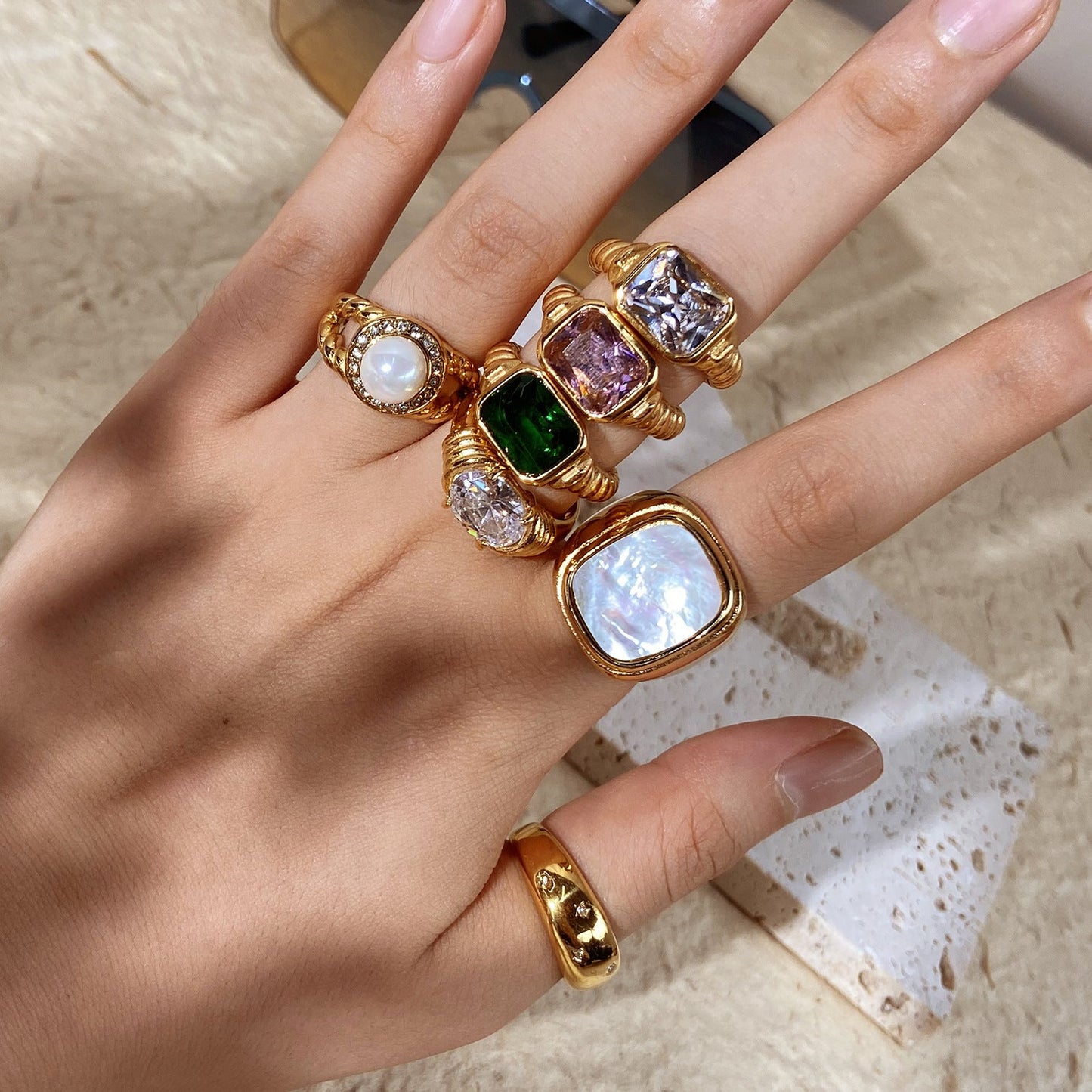 Chunky ring in elegant gift box with vintage vibe