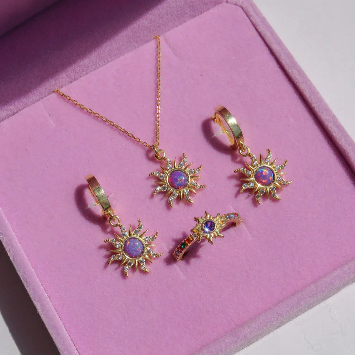 Colorful Adjustable Opal Ring – Part of Rapunzel Jewelry Set