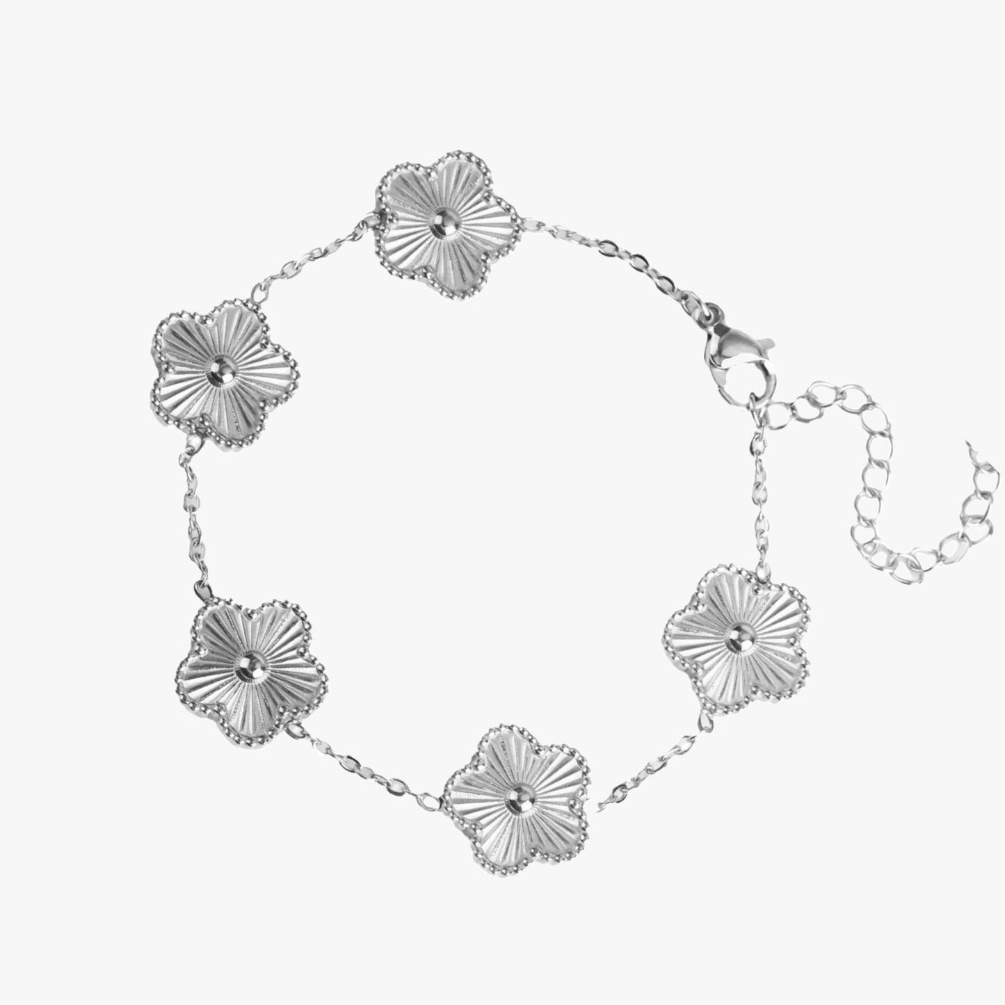 Crystal flower bracelet styled on wrist