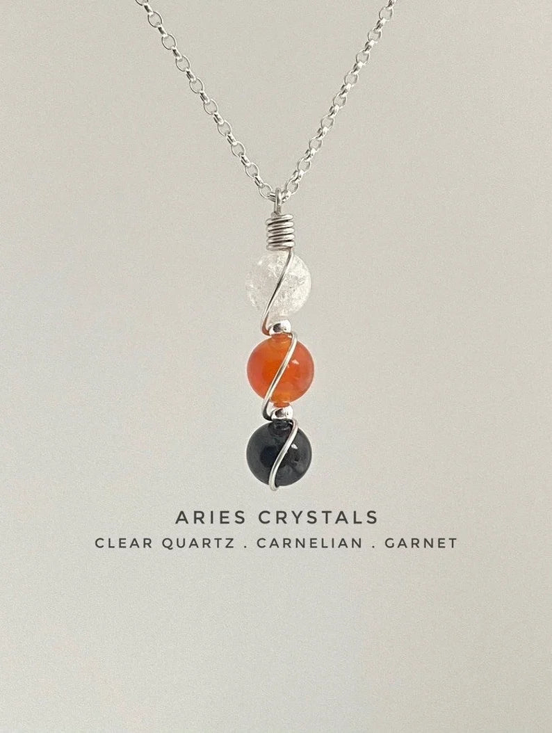 Zodiac Birthstone Sphere Necklace – Raw Gemstone Pendant