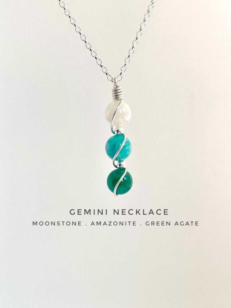 Zodiac Birthstone Sphere Necklace – Raw Gemstone Pendant