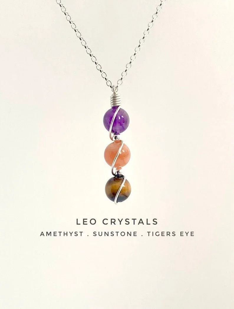 Zodiac Birthstone Sphere Necklace – Raw Gemstone Pendant