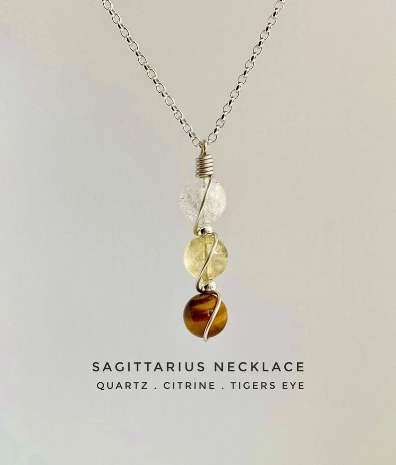 Zodiac Birthstone Sphere Necklace – Raw Gemstone Pendant