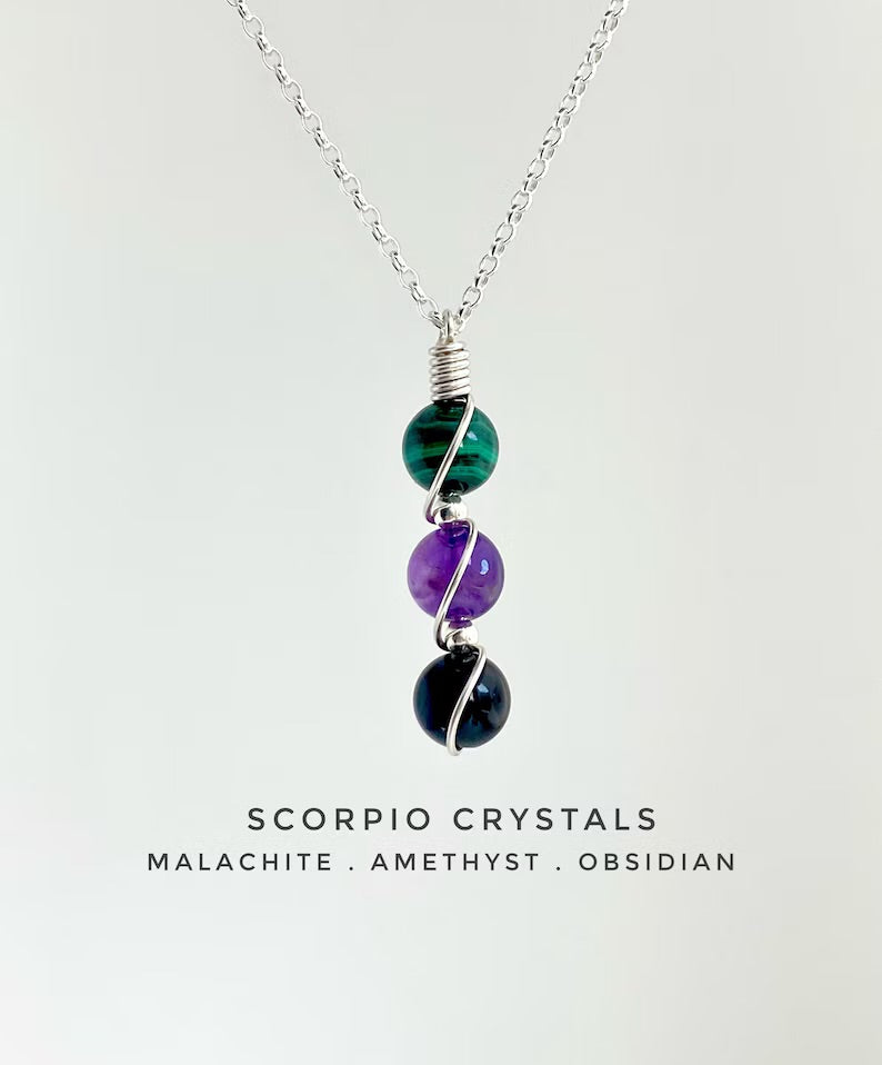 Zodiac Birthstone Sphere Necklace – Raw Gemstone Pendant