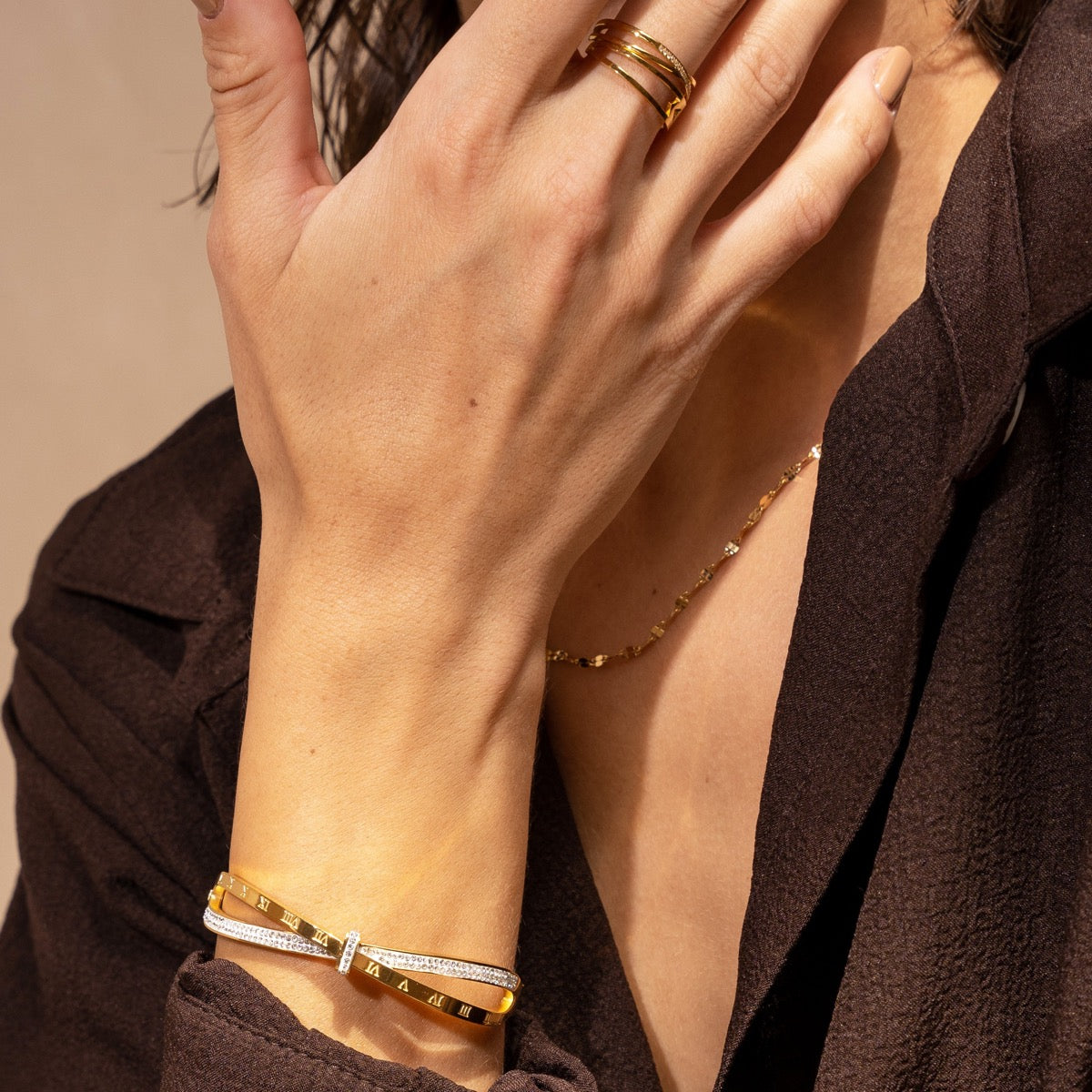 Detailaufnahme der Destiny Chain Halskette Gold