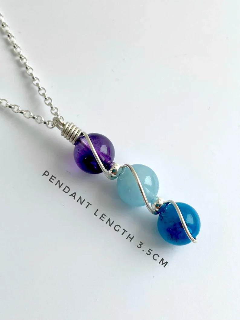Zodiac Birthstone Sphere Necklace – Raw Gemstone Pendant