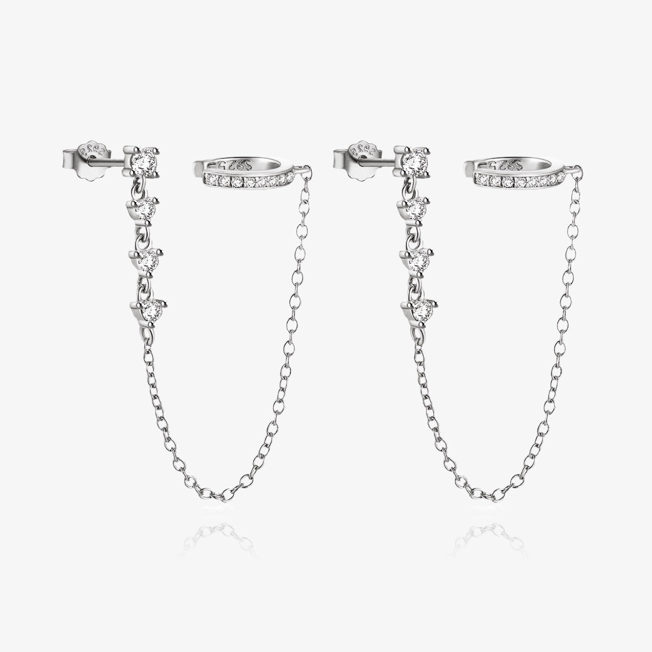 Stacked Diamond Cuff earrings for ear party look