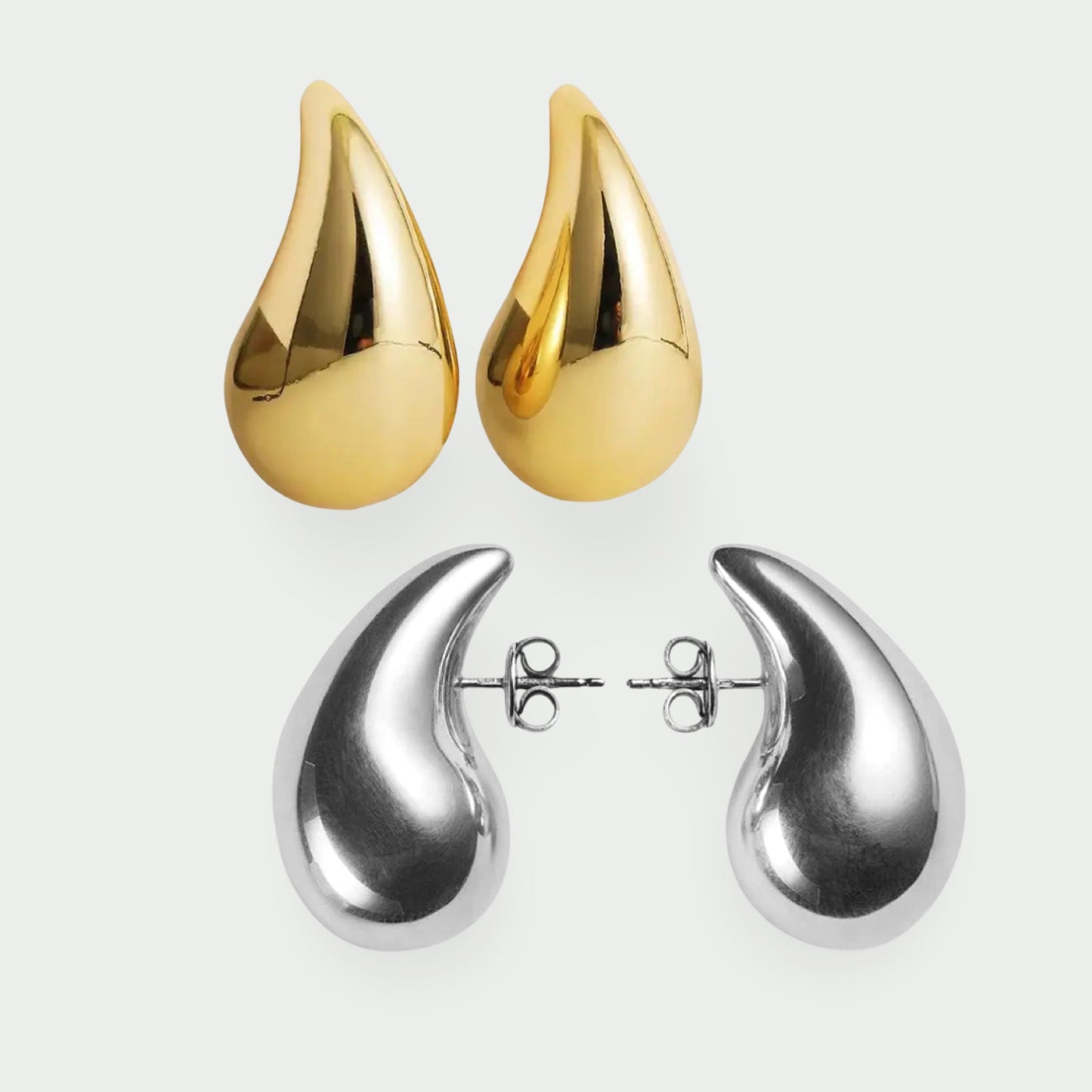 Droplet hoop earrings as elegant fashion accessory