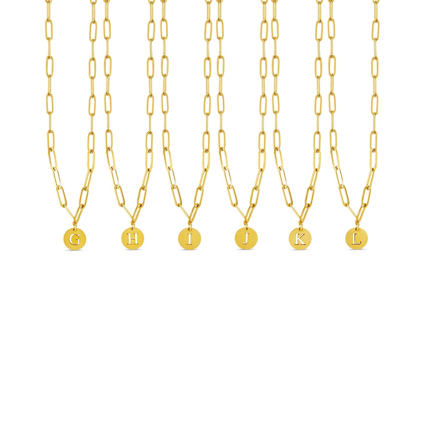 Detailaufnahme der Engraved Clip Chain Initial Halskette Gold