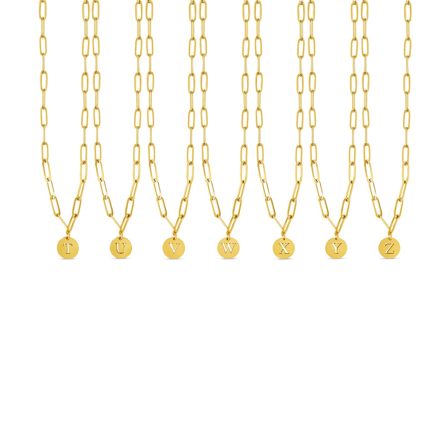 Engraved Clip Chain Initial Halskette Gold in Geschenkbox