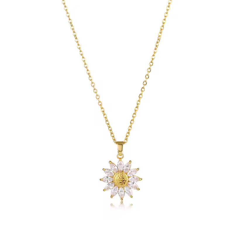 Sunflower pendant necklace symbolizing eternal love