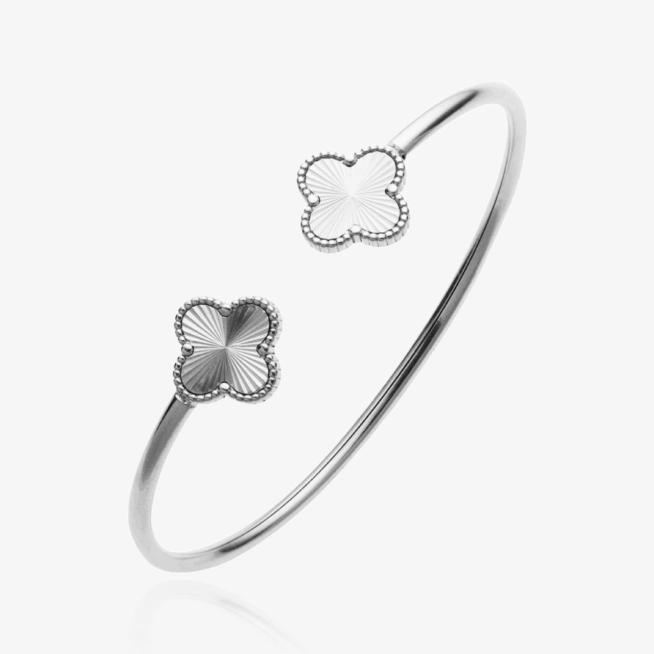 Silver floral wrap-around bracelet – elegant waterproof jewelry