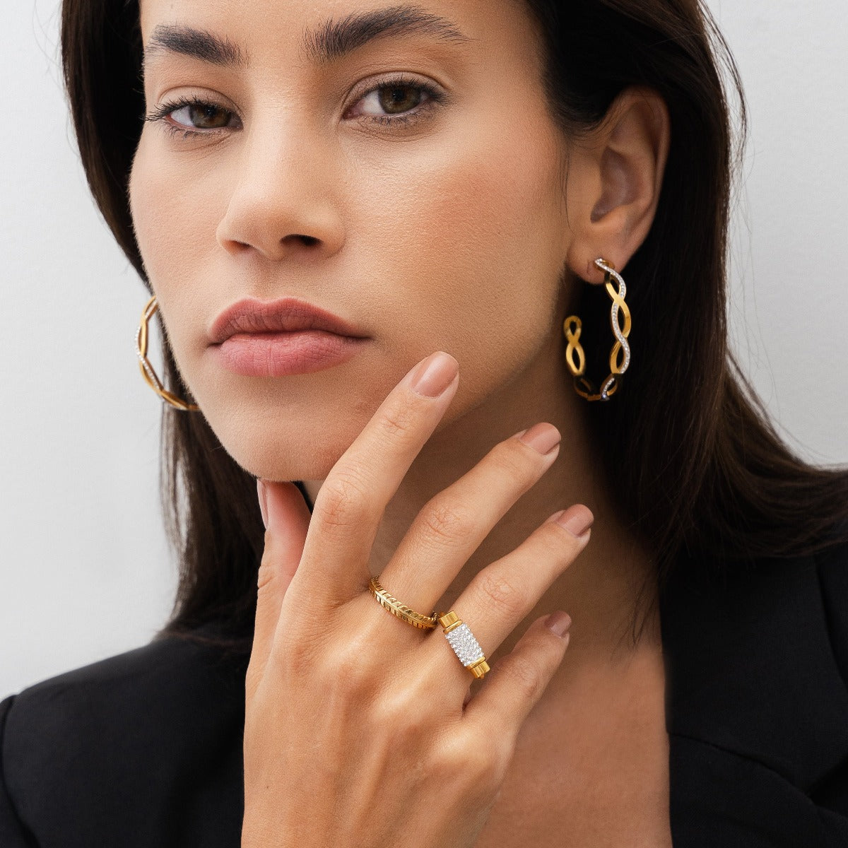 Glitz Fidget Ring Gold in Geschenkbox präsentiert