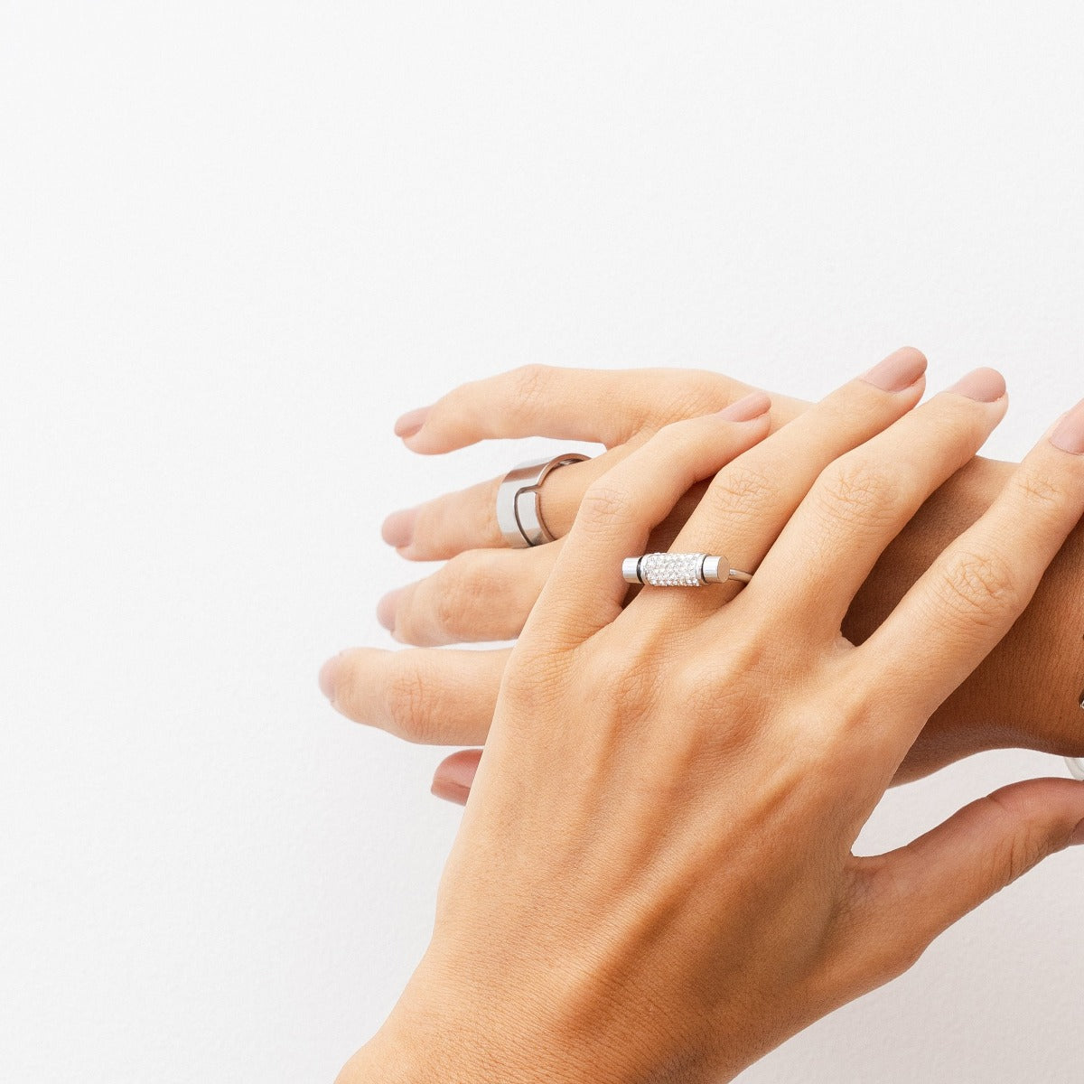 Glitz Fidget Ring Silber in Geschenkbox