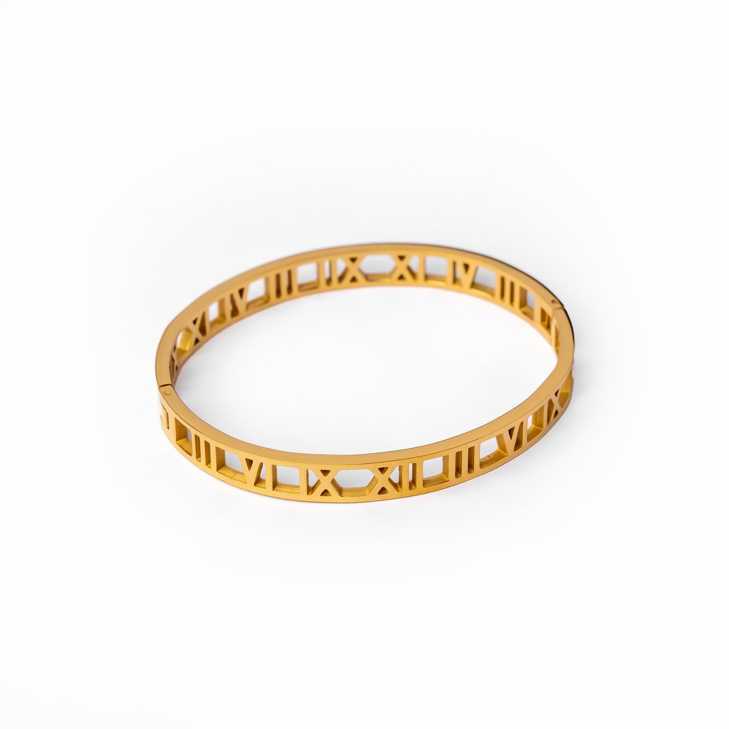 Hohlziffern Armband Gold – Vorderansicht