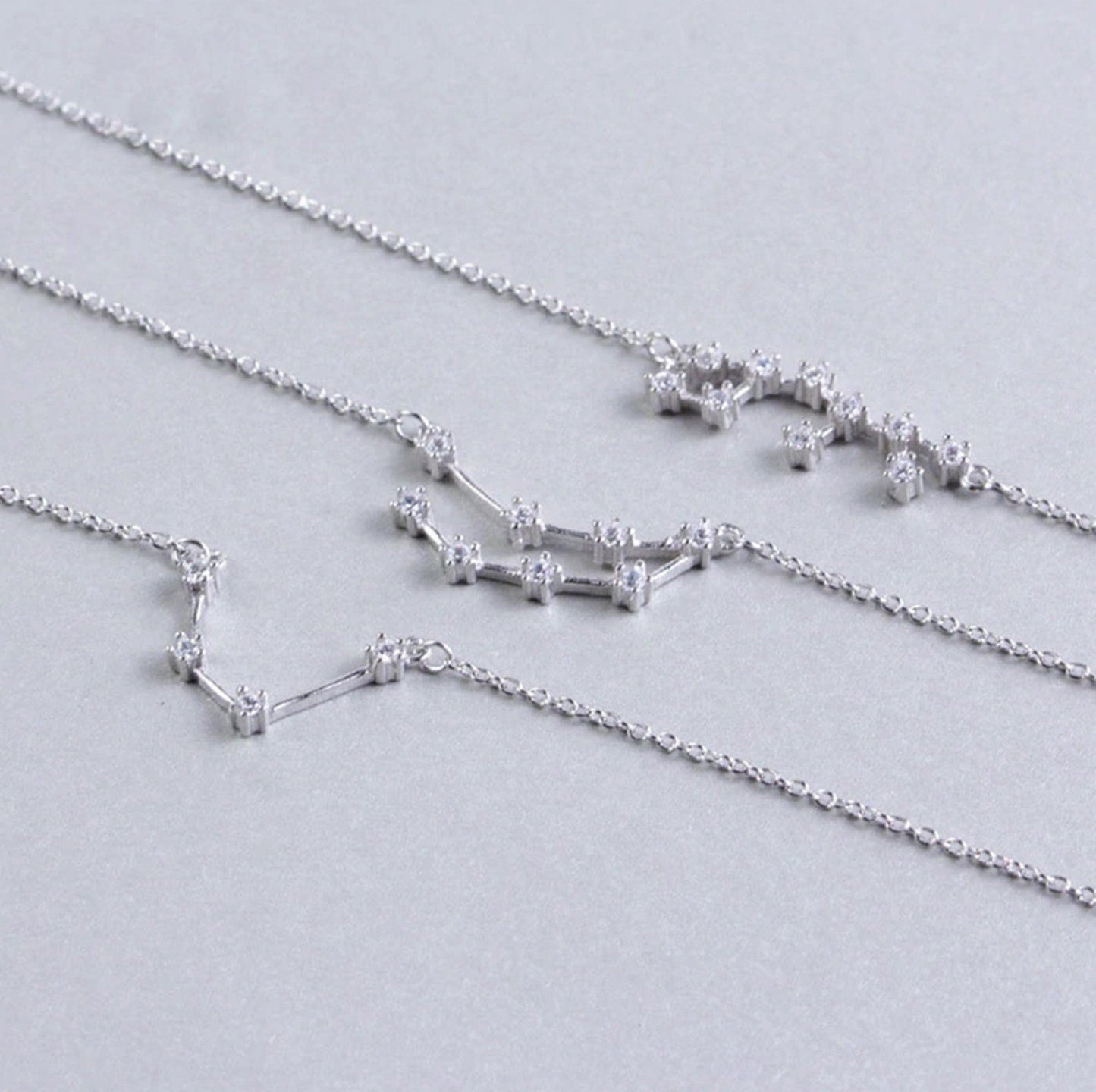 Zodiac Constellation Jewelry Set in Sterling Silver | Earrings + Necklace
