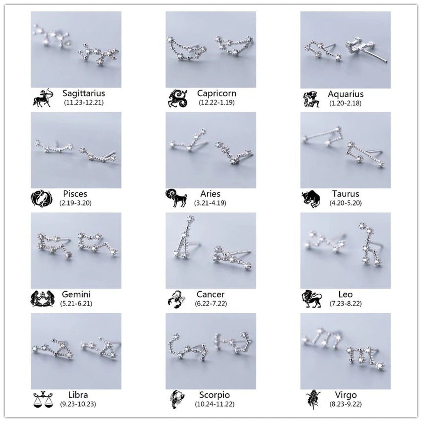 Constellation Zodiac Earrings