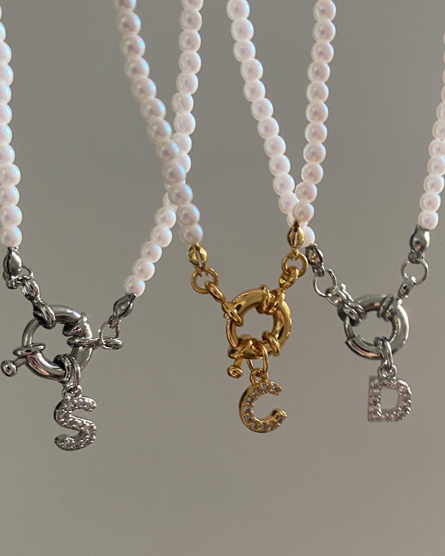 Pearl Initial (Gold & Silver)