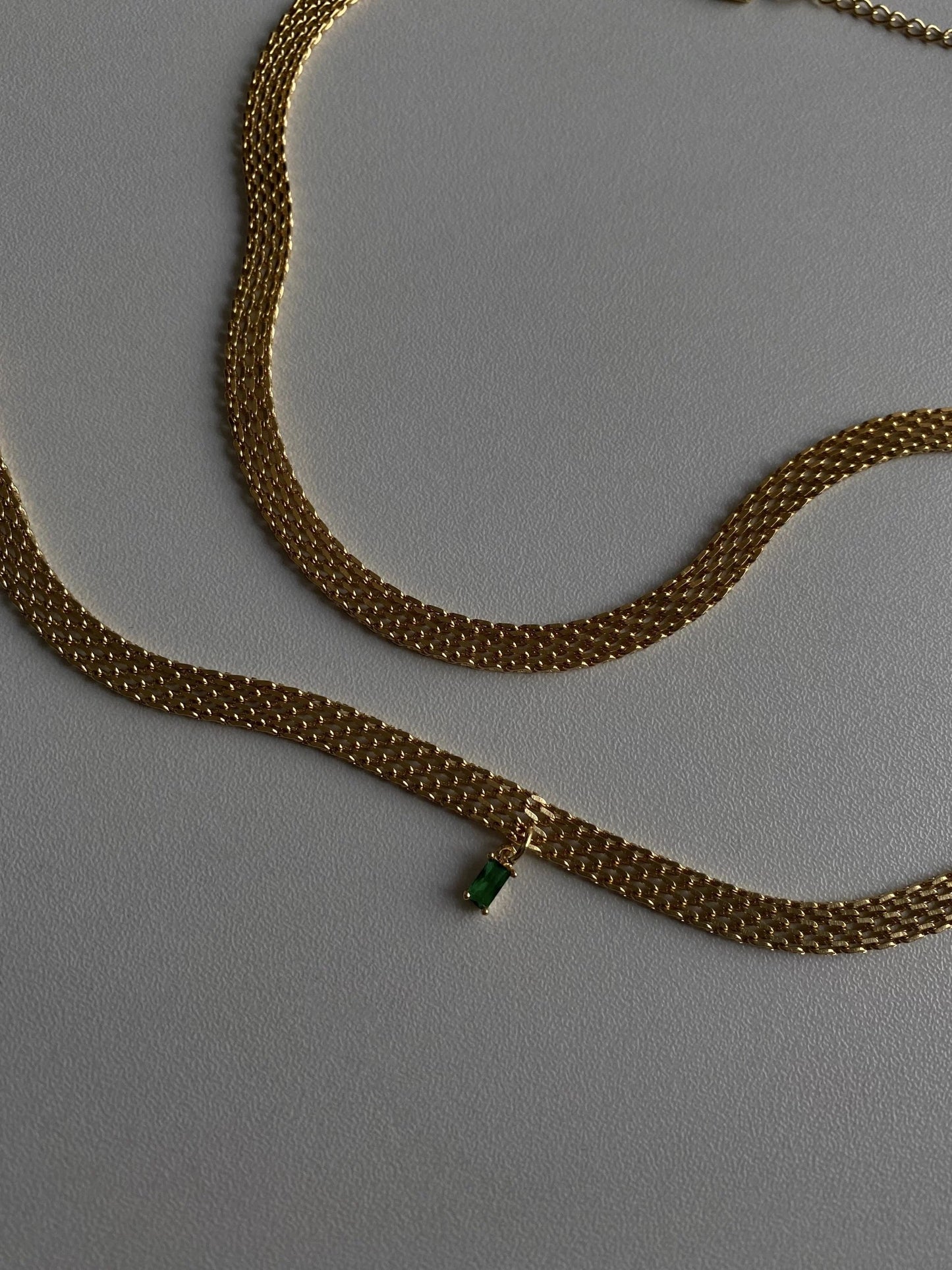 Marilyn Mesh Chain Necklace with CZ Stone