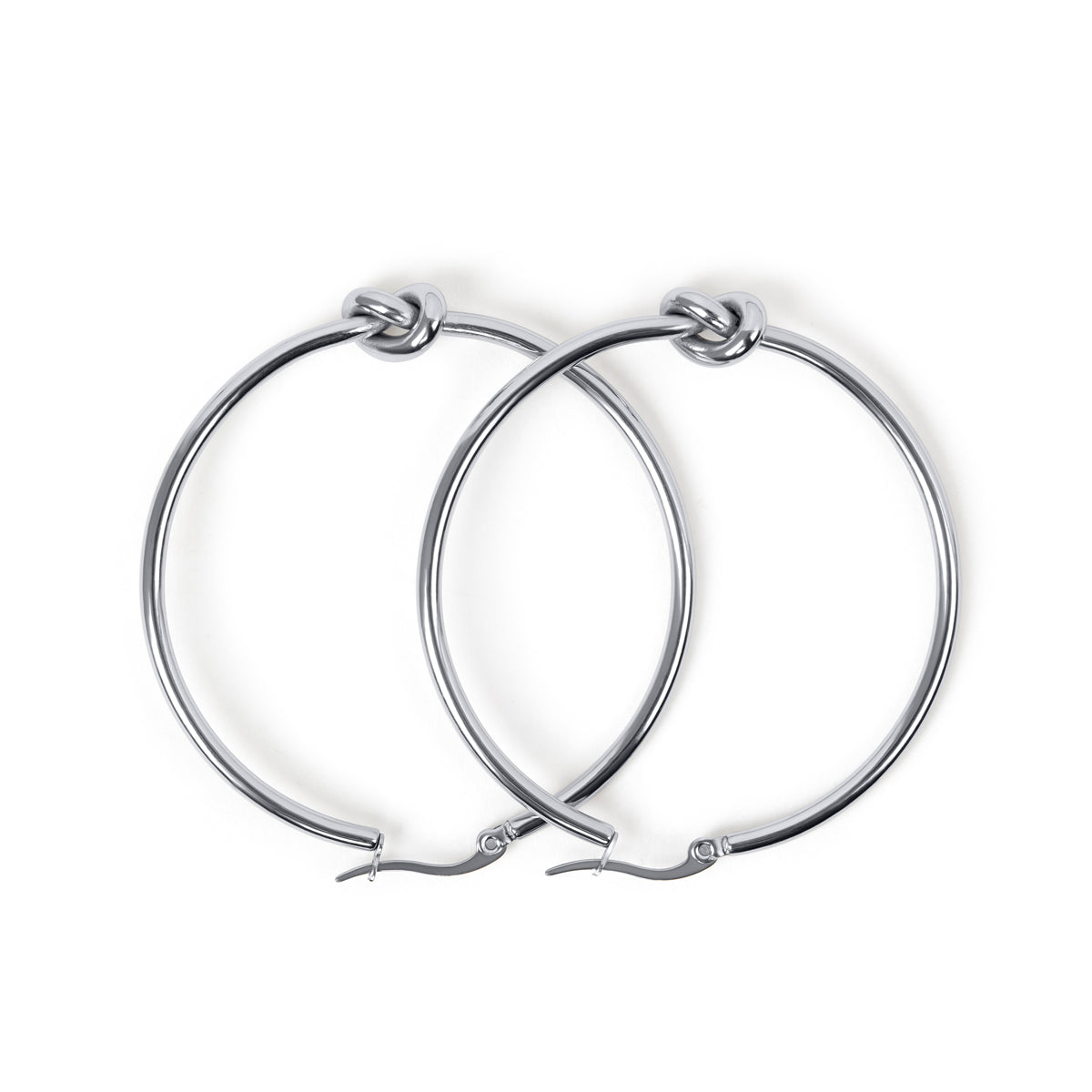 Knotted Creolen Silber – Vorderansicht