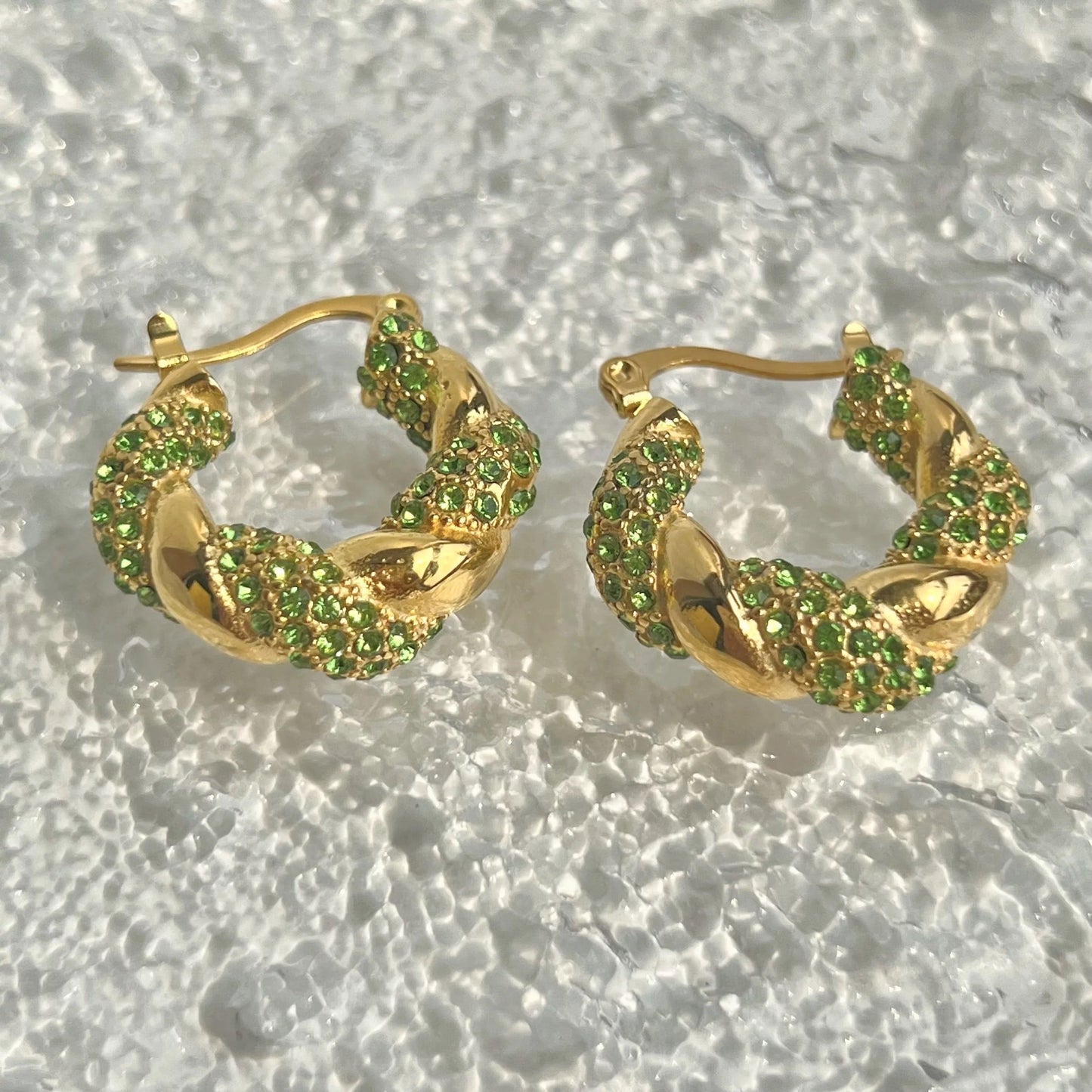 MADDIE pave hoop earrings in elegant gift packaging