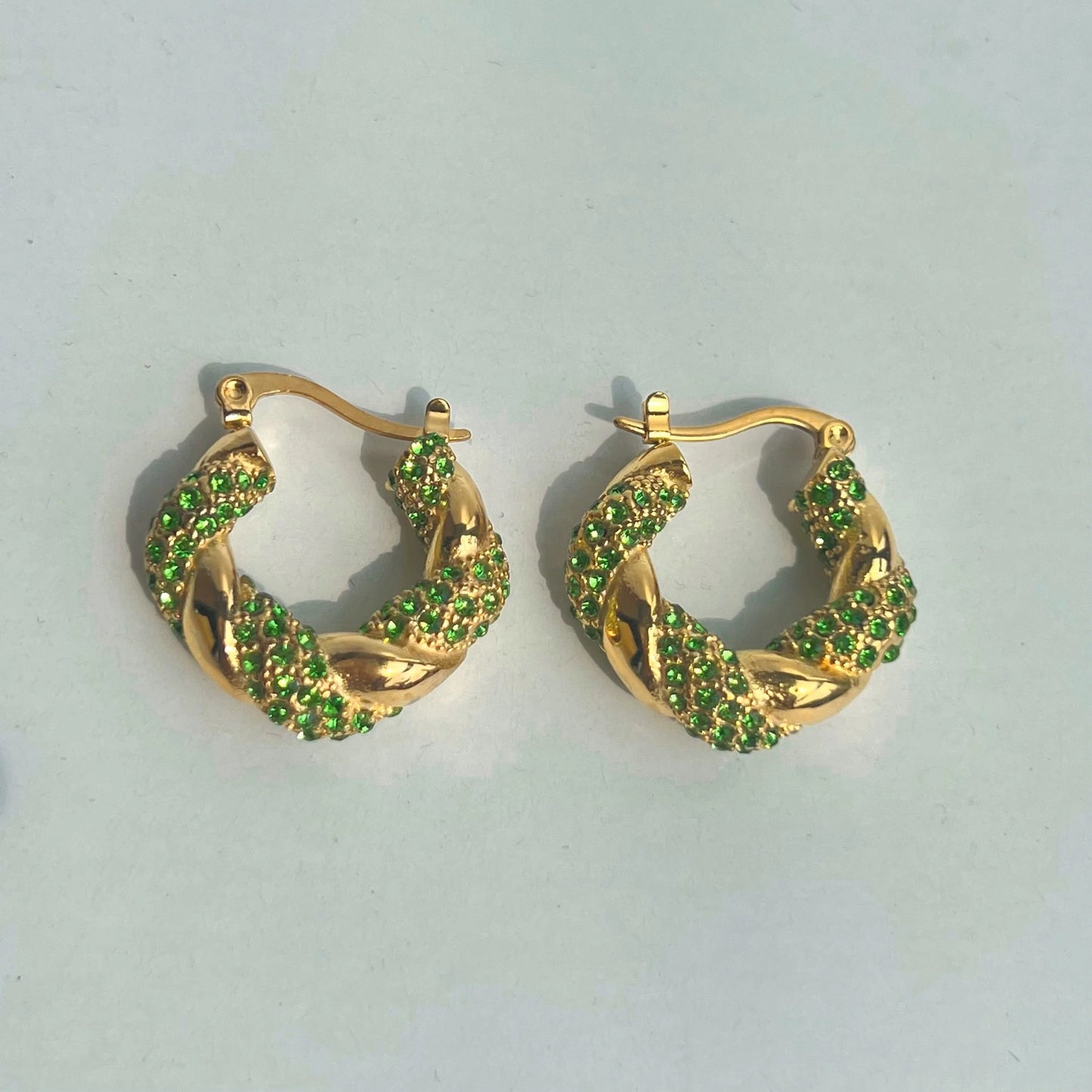 MADDIE lime green hoop earrings styled for beach outfit