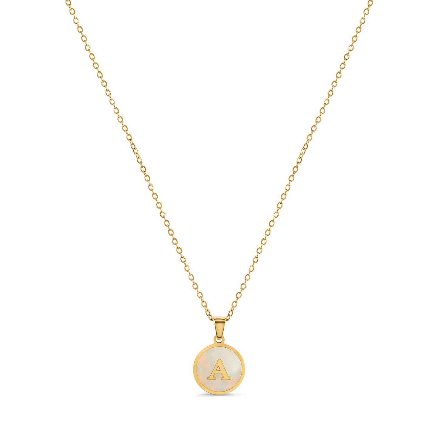 Marble Initial Halskette Gold – Vorderansicht